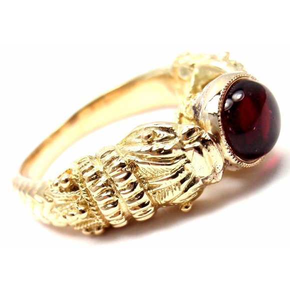 Very Rare! Authentic Zolotas Greece 18k Yellow Gold Pink Tourmaline Band Ring - Picture 4 of 8